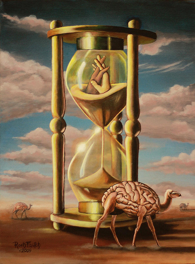 663x900 Transitory Intellect Painting By Roch Fautch - Hourglass Painting