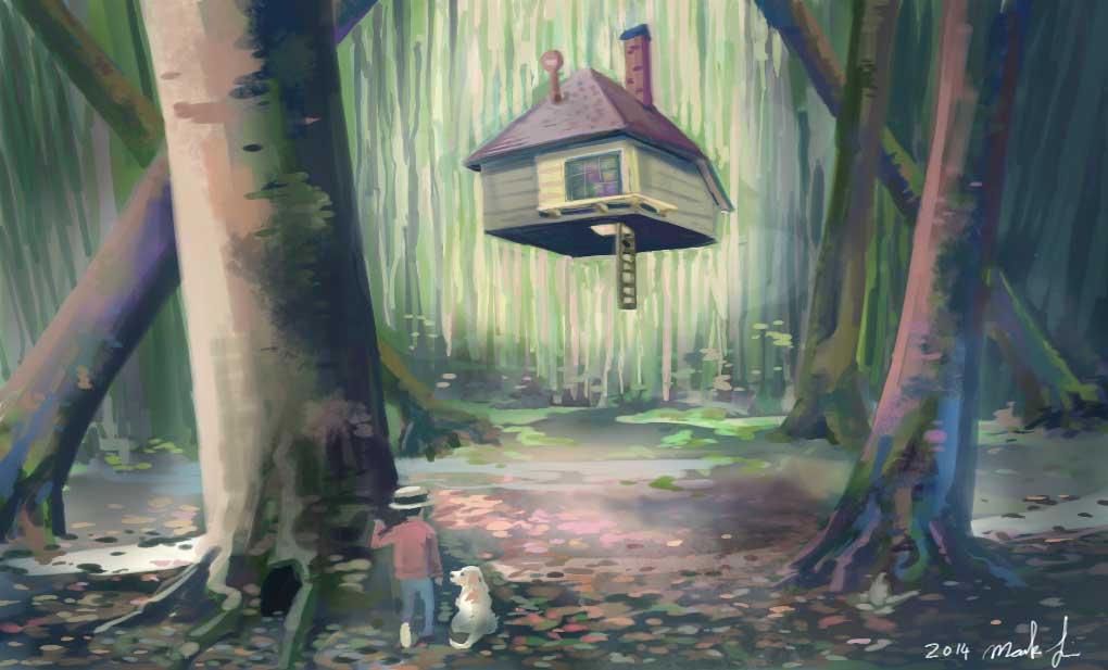 1020x617 House Ovbleur - House In The Woods Painting