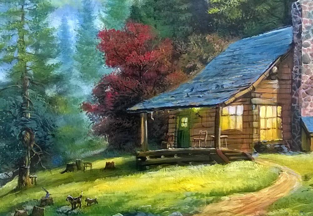 House In The Woods Painting At Paintingvalley Com Explore