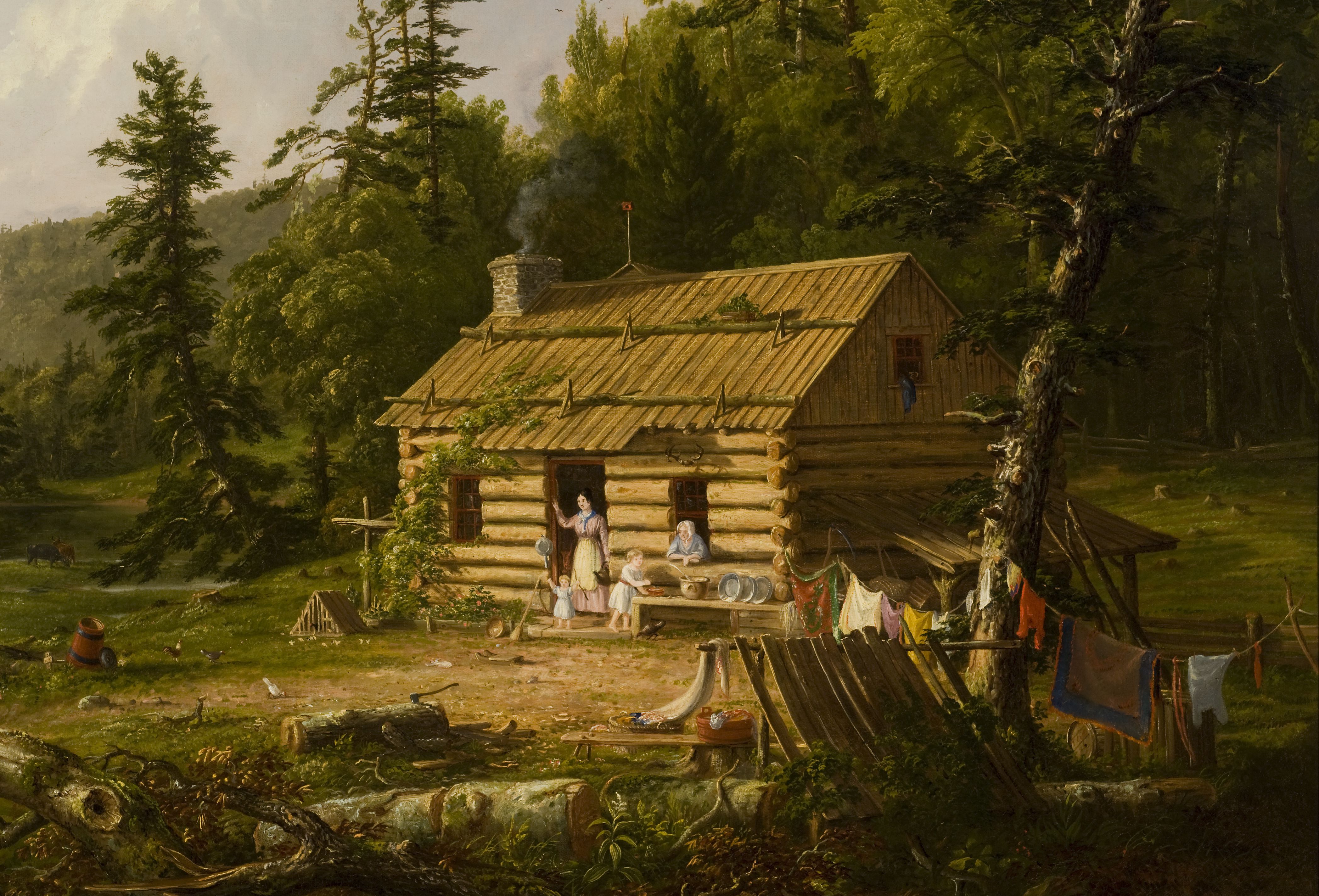 4192x2848 Home In The Woods Reynolda House Museum Of American Art - House In The Woods Painting