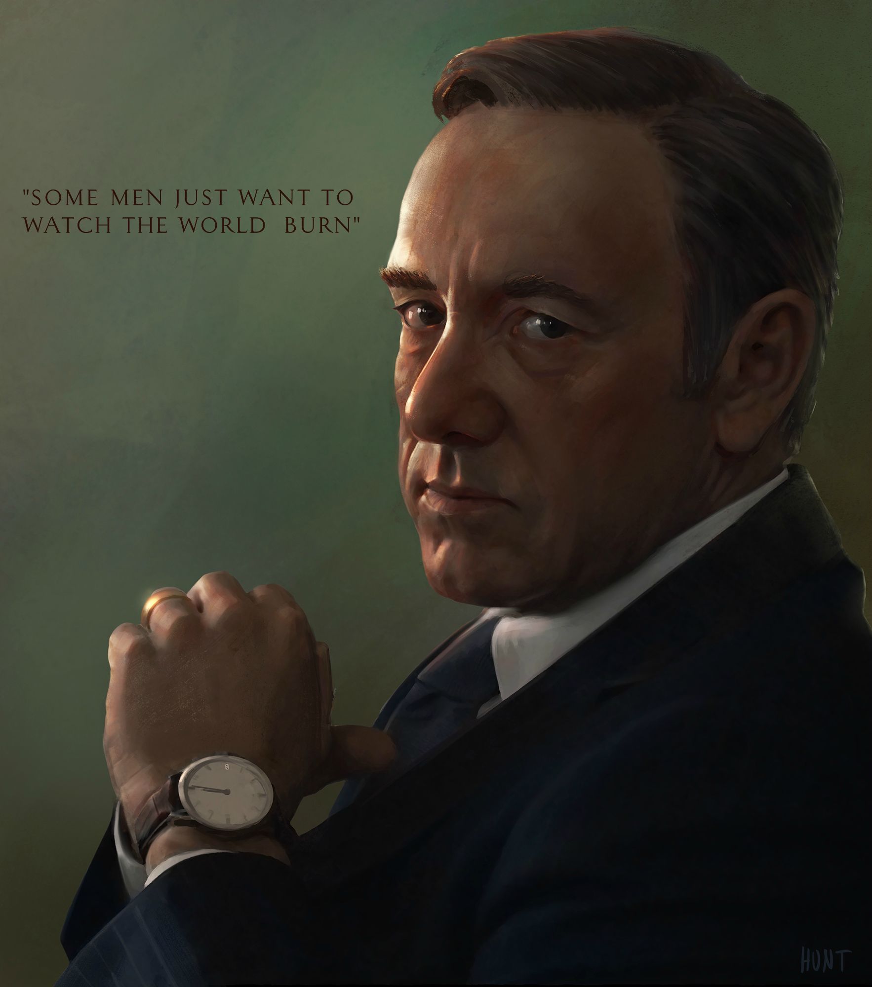 1766x2000 I Painting I Did Of Frank In Celebration Of House Of Cards Season - House Of Cards Painting