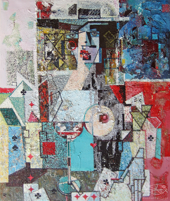 592x700 Russian Paintings Gallery - House Of Cards Painting