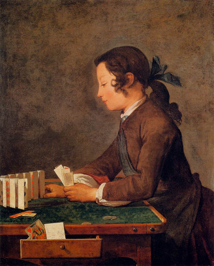 900x1118 Filejean Chardin - House Of Cards Painting