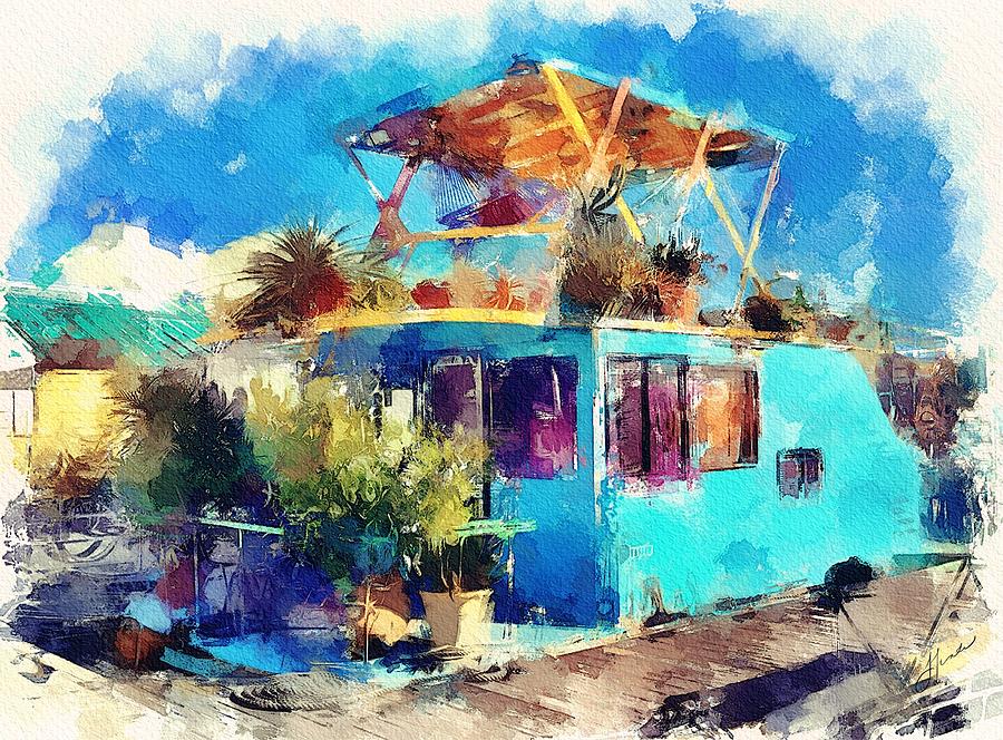 900x664 Houseboat Painting By Jane Fiala - Houseboat Painting