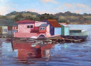 300x218 Houseboat Paintings Fine Art America - Houseboat Painting