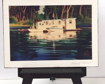 340x270 Houseboat Painting Etsy - Houseboat Painting