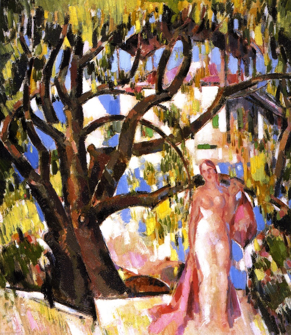 936x1080 The Log Cabin Houseboat Painting John Duncan Fergusson Oil Paintings - Houseboat Painting