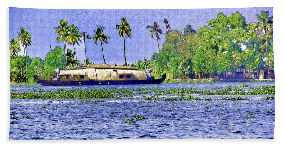 967x500 Digital Oil Painting - Houseboat Painting