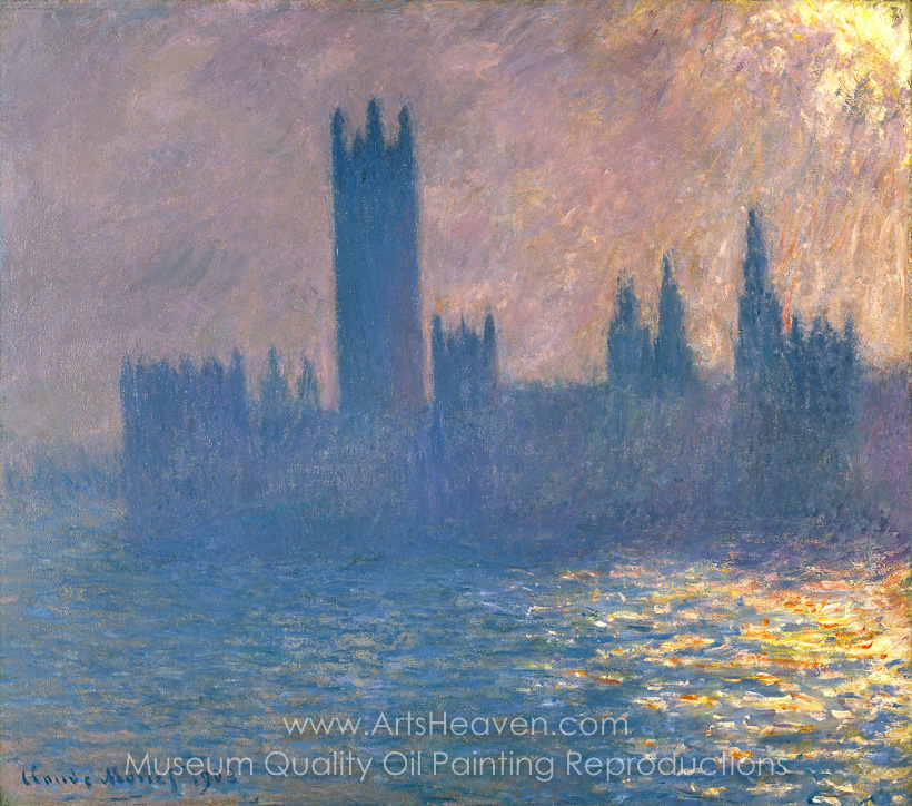 820x724 Reproduction Painting Claude Monet Houses Of Parliament, Sunlight - Houses Of Parliament Painting