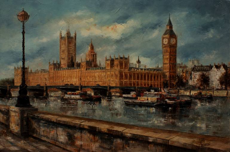 770x510 Saatchi Art Houses Of Parliament Painting By Miroslav Stojkovic - Houses Of Parliament Painting