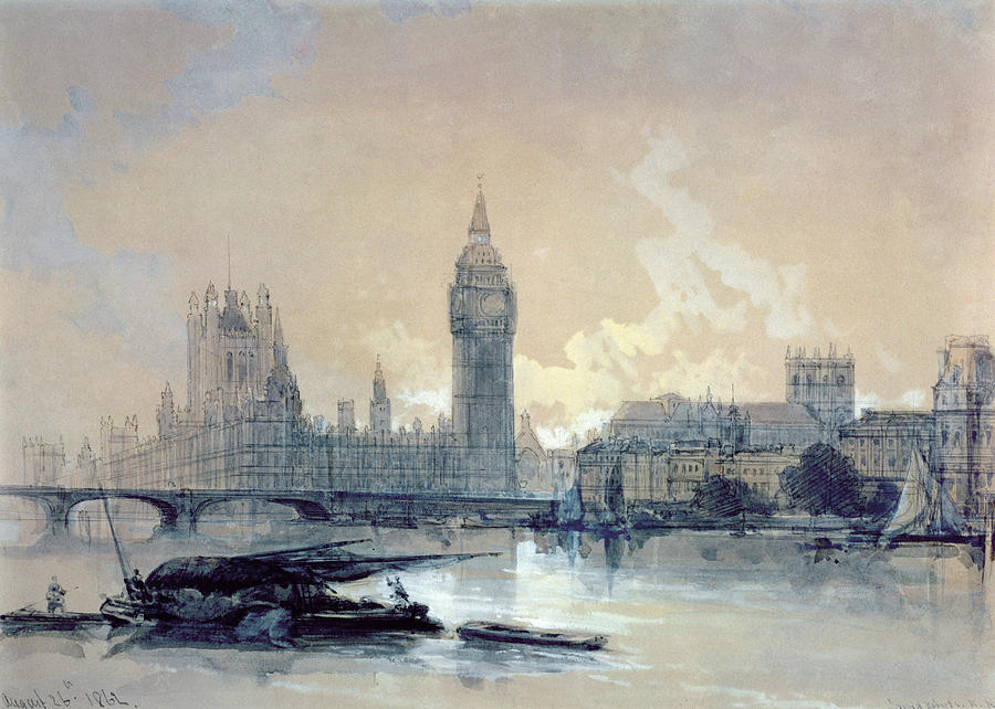 900x642 The Houses Of Parliament Painting By David Roberts - Houses Of Parliament Painting
