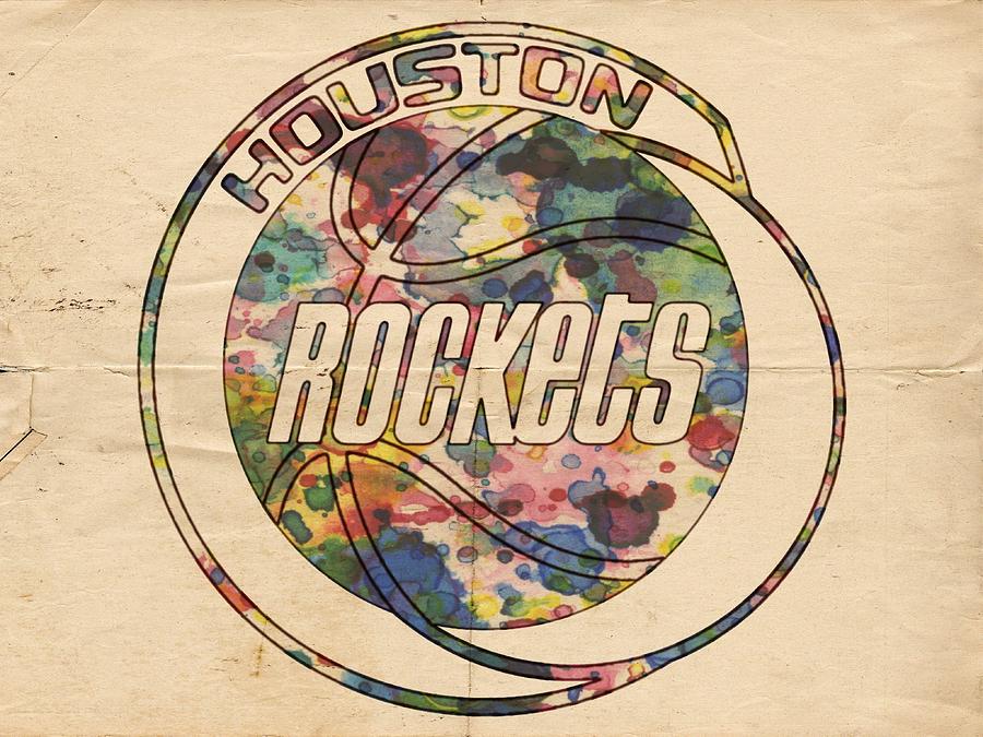 900x675 Houston Rockets Vintage Poster Painting By Florian Rodarte - Houston Rockets Painting