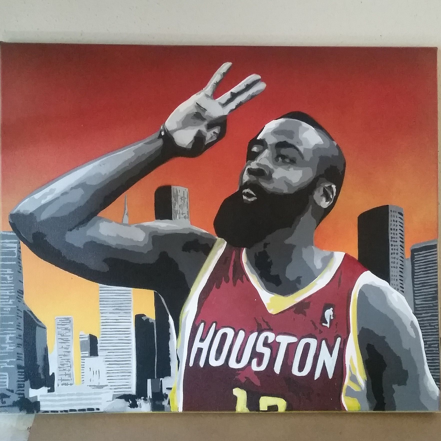 1764x1764 James Harden Fear The Beard Art Rednationnnn! James - Houston Rockets Painting