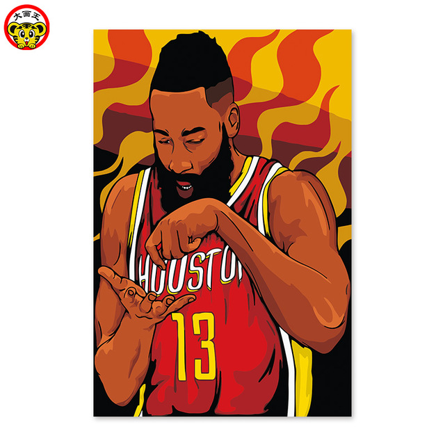 640x640 Diy Digital Painting, Bearded, Star, Popular, James Harden - Houston Rockets Painting