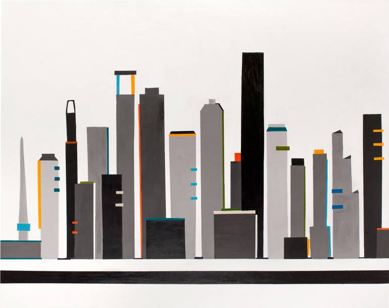 770x610 Saatchi Art Houston Skyline Painting By Heather Blanton - Houston Skyline Painting