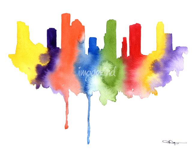 650x502 Stunning Houston Skyline Painting Reproductions For Sale On Fine - Houston Skyline Painting