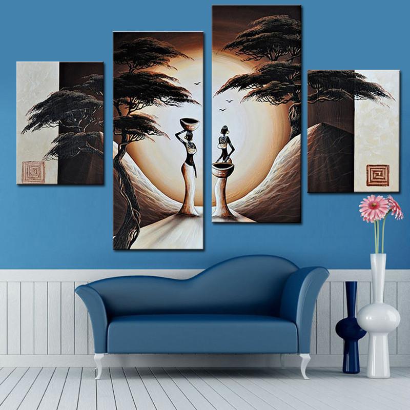 800x800 Abstract Landscape Oil Painting African Women Paintings Canvas Art - How Do I Find Out Who Painted A Painting