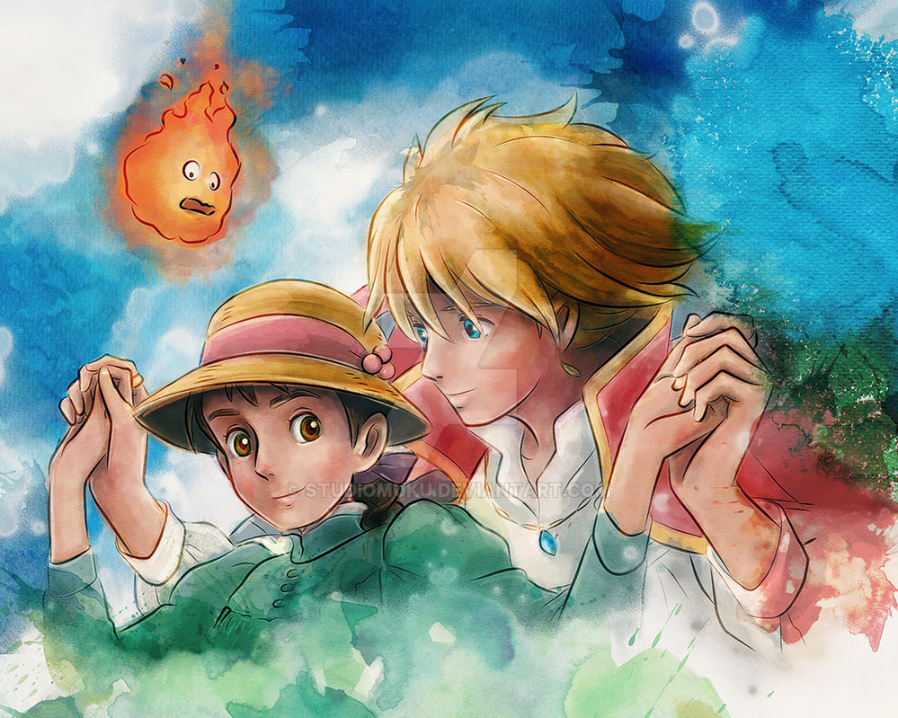999x799 Howl And Sophie From Howl's Moving Castle Painting By Studiomuku - Howl Painting