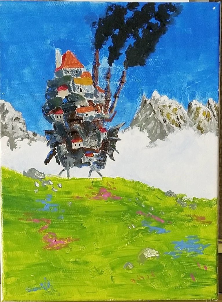 766x1043 Howl's Moving Castle Acrylic Painting By Katsudo1 - Howl Painting