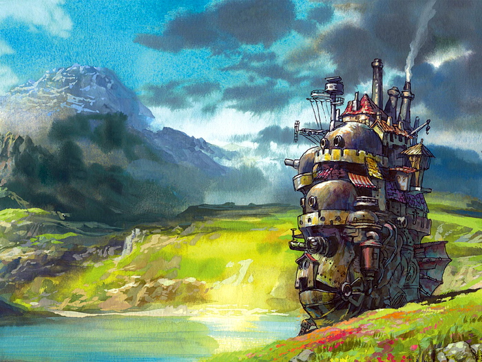 700x525 Howl's Moving Castle Painting Anime Manga Art Giant Wall Print - Howl Painting