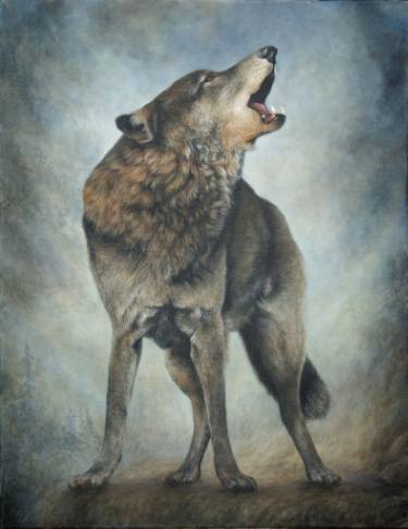 375x487 Howling Wolf Paintings For Sale Saatchi Art - Howling Wolf Painting