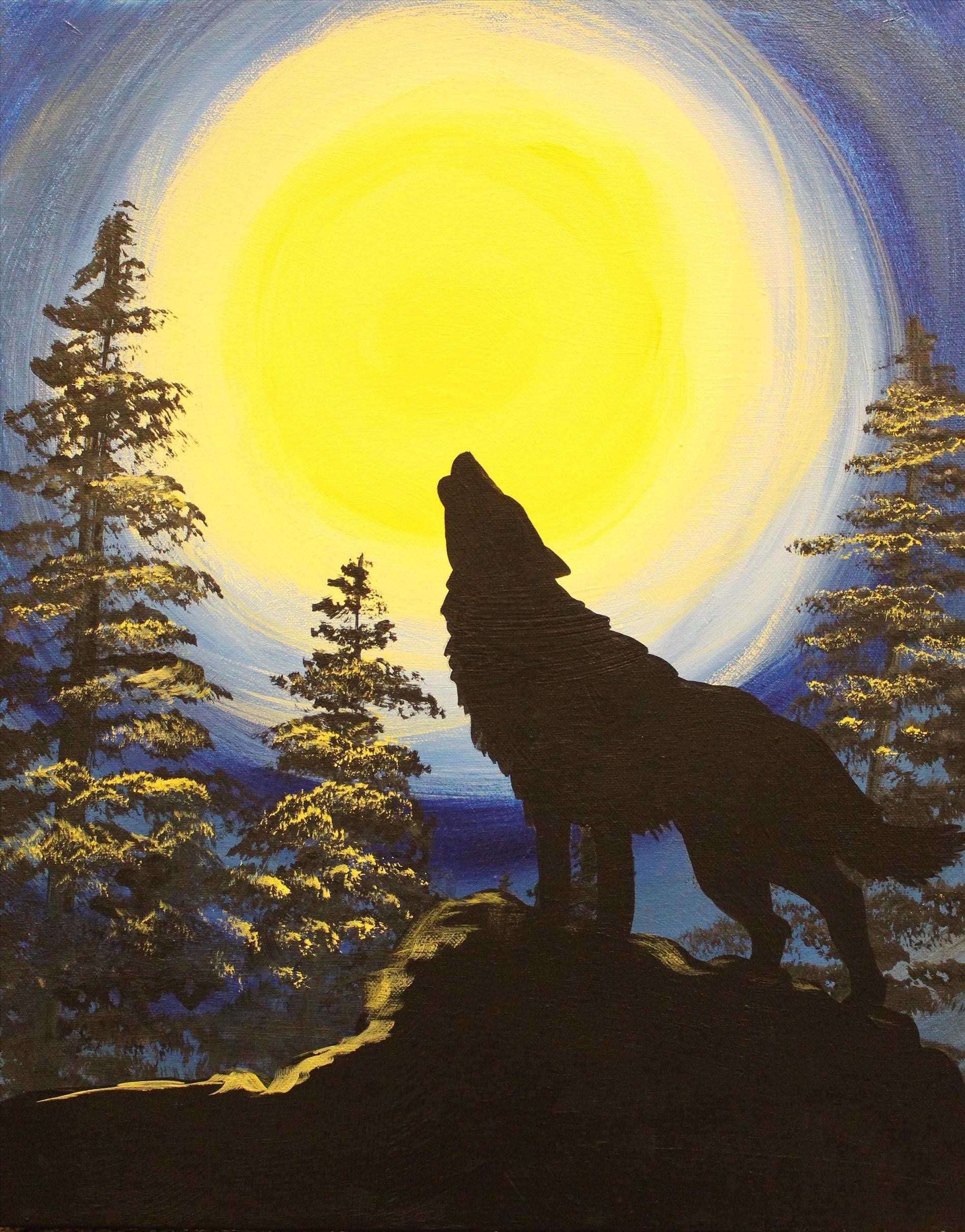 1899x2423 Wolf Silhouette Paintings Design Decoration Ideas - Howling Wolf Silhouette Painting