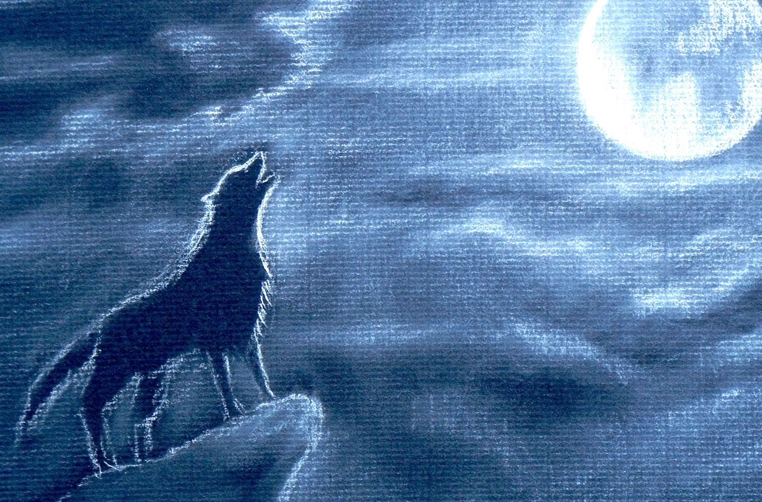 1506x992 How To Draw A Howling Wolf - Howling Wolf Silhouette Painting