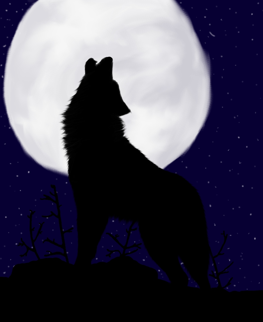 850x1041 Howling Wolf Commission By Sariyewolf - Howling Wolf Silhouette Painting