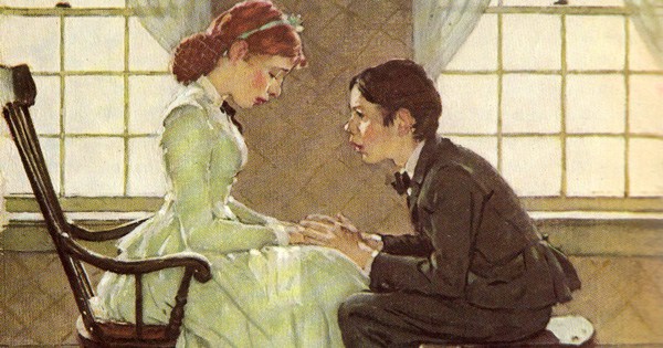 600x315 Norman Rockwell's Rare Illustrations For The Adventures - Huck Finn Painting