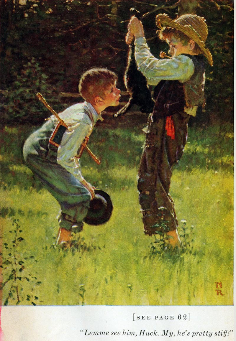 800x1157 Norman Rockwell Illustrates Mark Twain's Tom Sawyer Amp Huckleberry - Huck Finn Painting