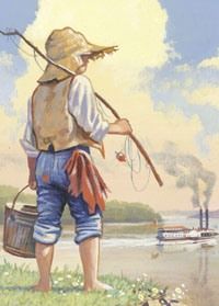 200x279 The Adventures Of Huckleberry Finn By Mark Twain - Huck Finn Painting