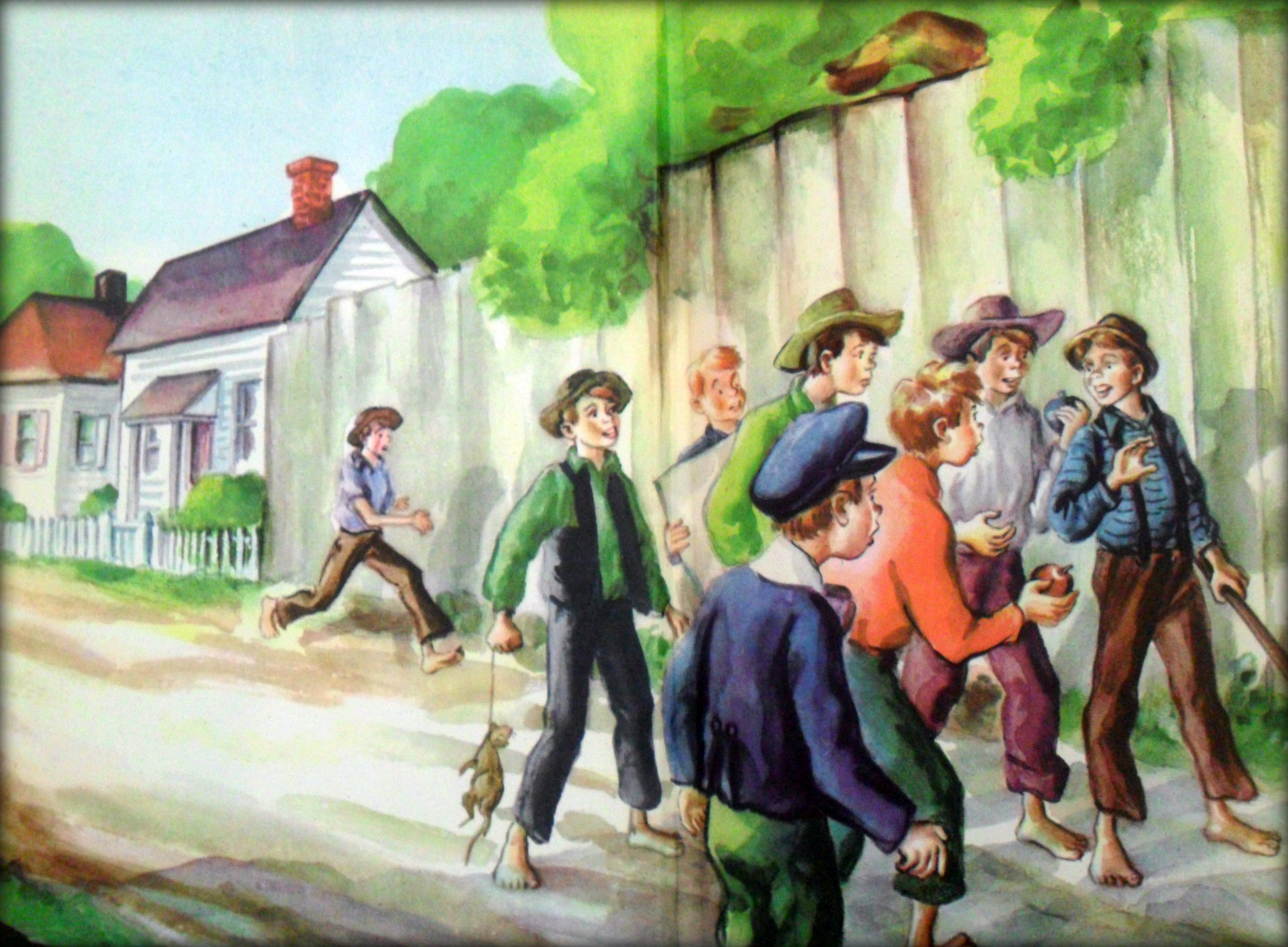 2016x1483 Mel Rhodes Gray Once On A Tyme - Huckleberry Finn Fence Painting