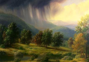 380x266 Hudson River In The Pioneer Valley - Hudson River Painting