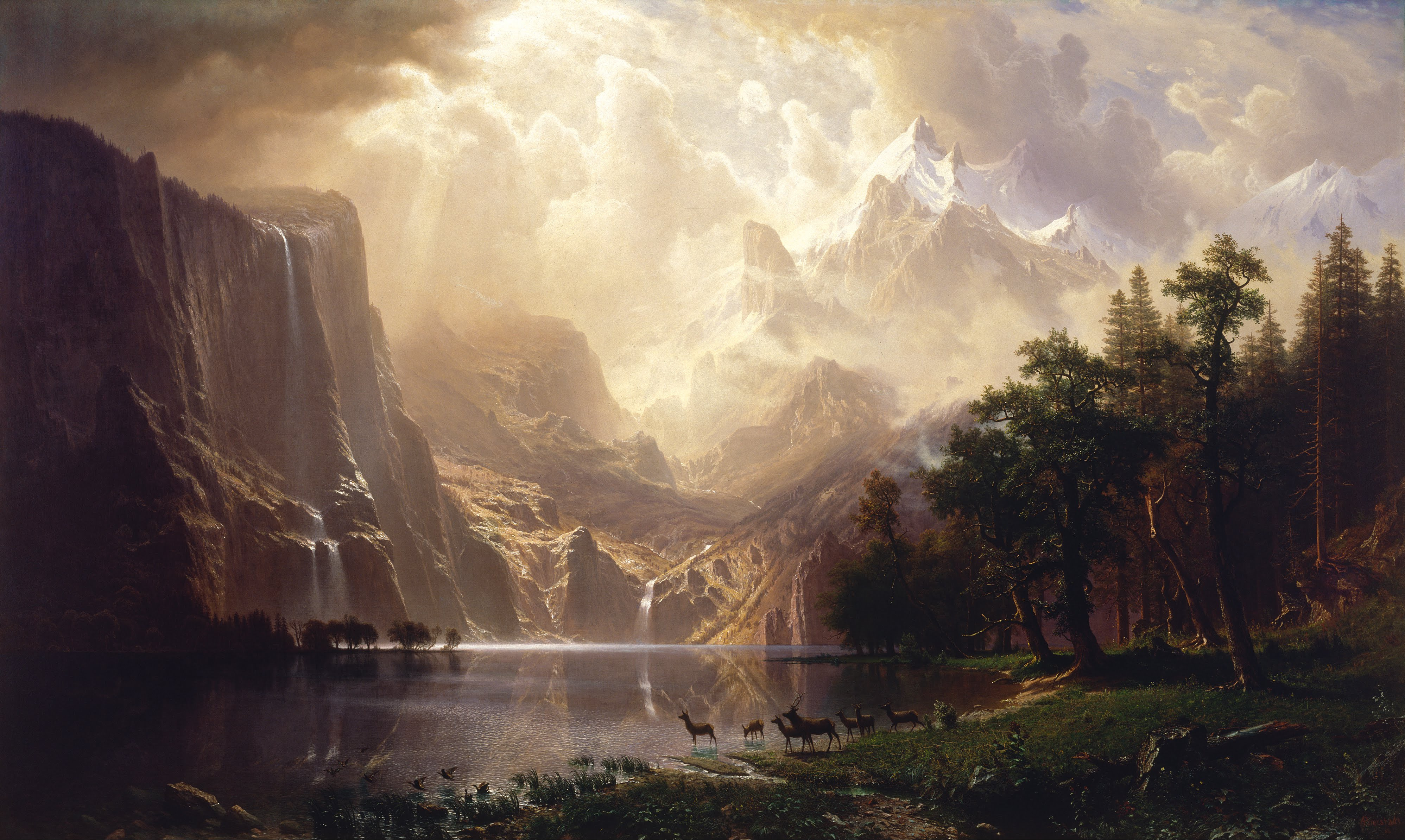 3993x2387 Hudson River School - Hudson River Painting