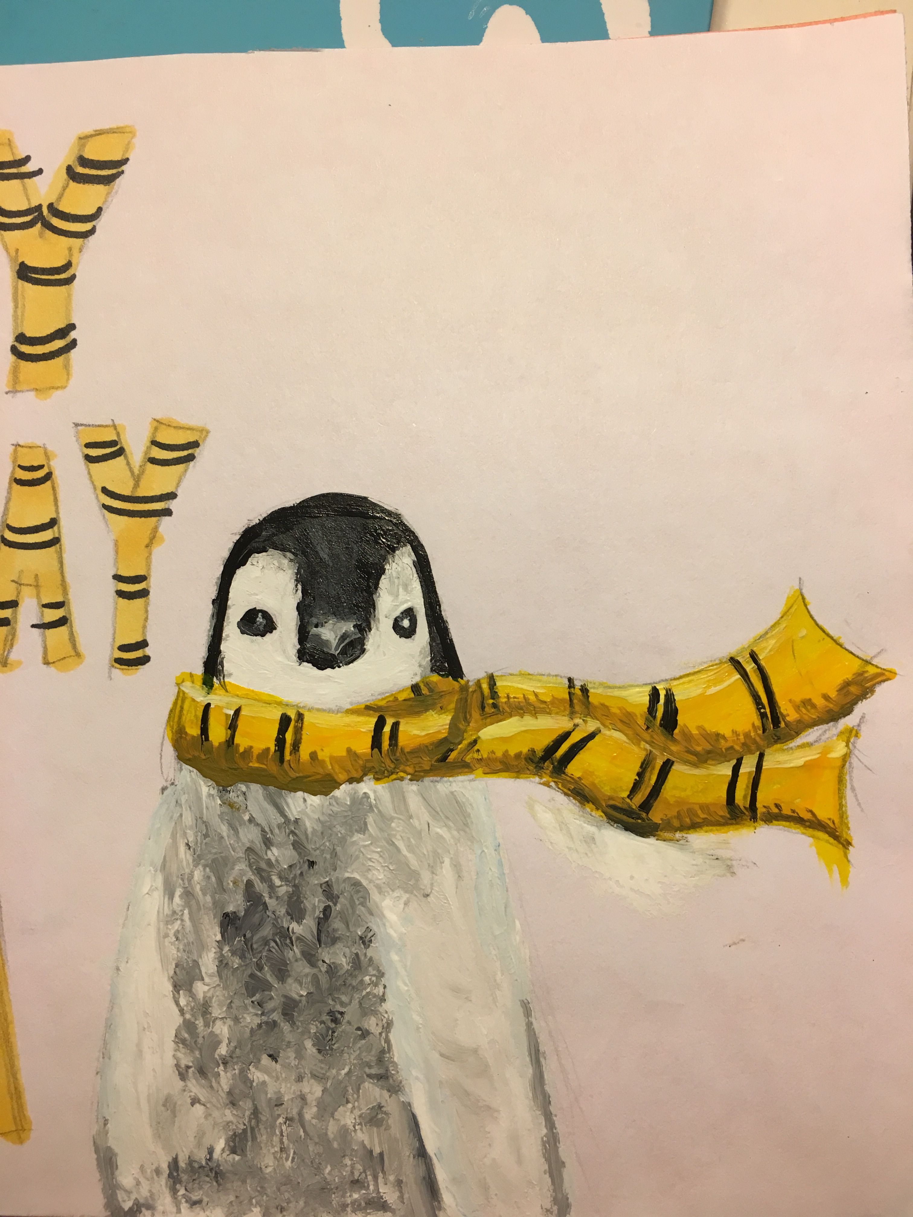 3024x4032 Here's A Hufflepuff Penguin I Painted For My Friend's Birthday - Hufflepuff Painting