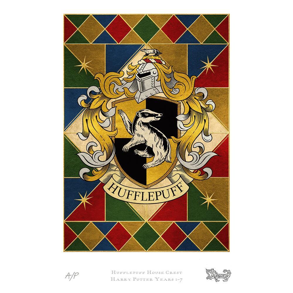 1000x1000 Hufflepuff House Crest Art Standard Limited Edition Print By - Hufflepuff Painting