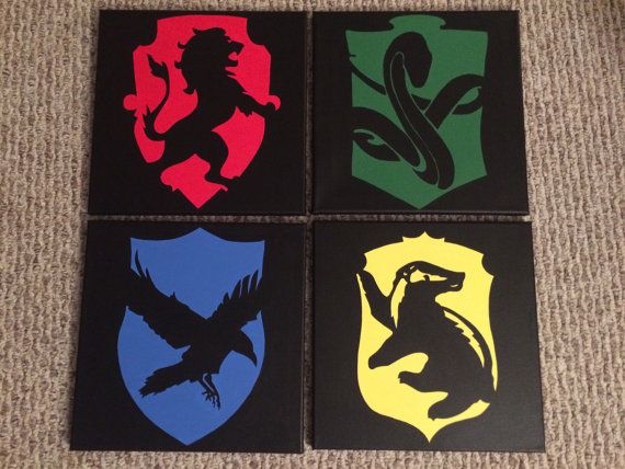 570x428 Harry Potter Hogwarts Houses Gryffindor Slytherin Hufflepuff - Hufflepuff Painting