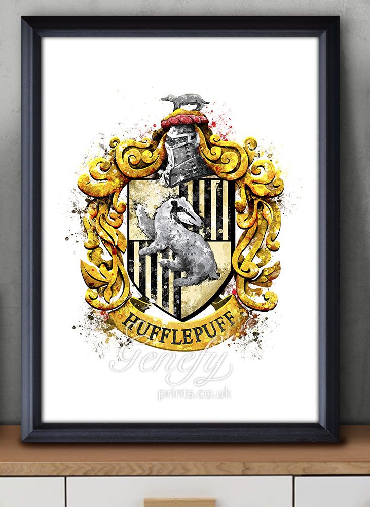 730x1000 Harry Potter Hufflepuff Crest Watercolor Painting Art Poster Print - Hufflepuff Painting