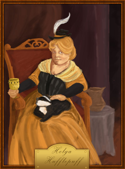 400x541 Helga Hufflepuff Portrait By Squirrelland - Hufflepuff Painting
