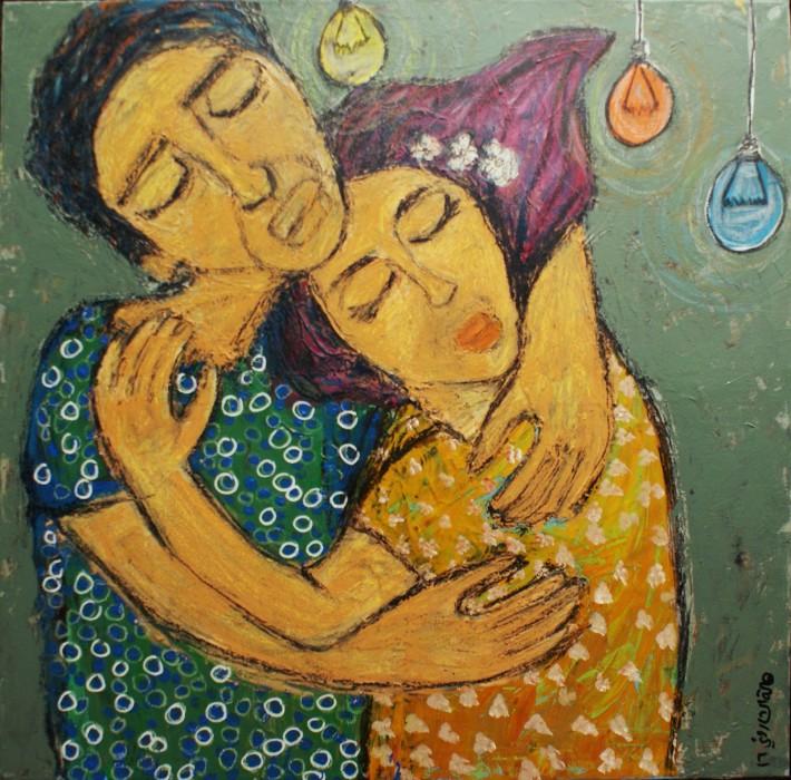 710x700 Hug Painting By Hala El Sharouny On Artsmart - Hug Painting