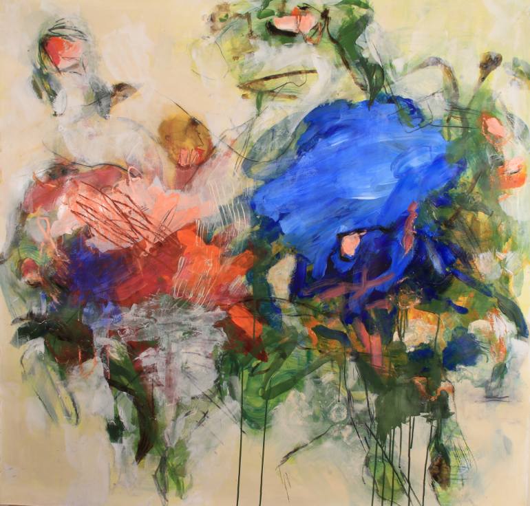 770x736 Saatchi Art Deep Hug Painting By Gaby Silva Bavio - Hug Painting