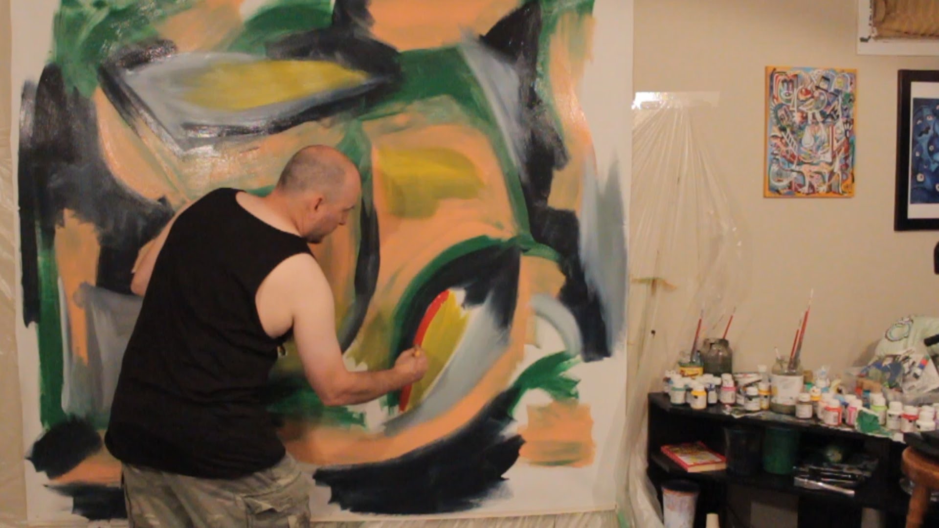 1920x1080 Live Acrylic Painting Huge Canvas! Raeart Slap It Down! - Huge Canvas Painting