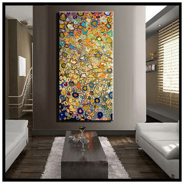 640x640 Large Single Abstract Flower Cheap Huge Vertical Oil Painting - Huge Canvas Painting