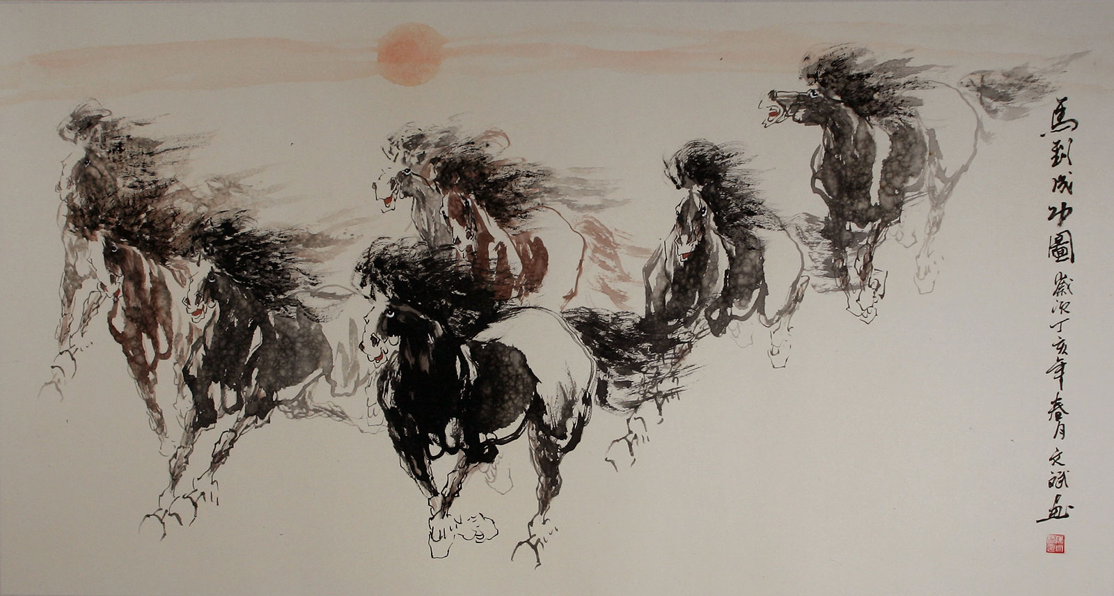 1600x856 Galloping Horses - Huge Horse Painting