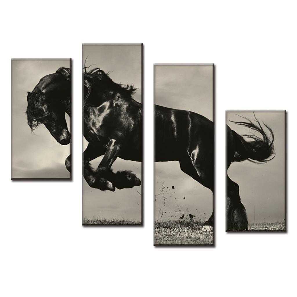 1024x1024 Huge 4 Pcsset Animal Painting Combined Horse Painting Print - Huge Horse Painting