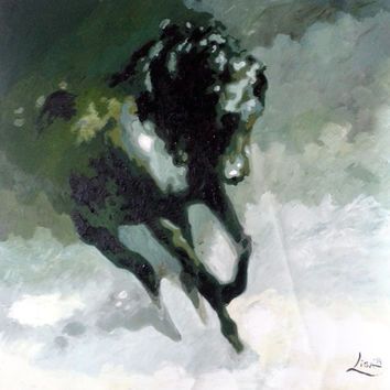 354x354 Original Oil Painting - Huge Horse Painting