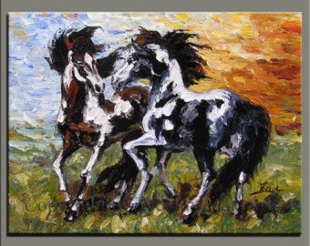 340x270 Original Painting,hand Oil Painting,impasto,handmade,framed,ready - Huge Horse Painting