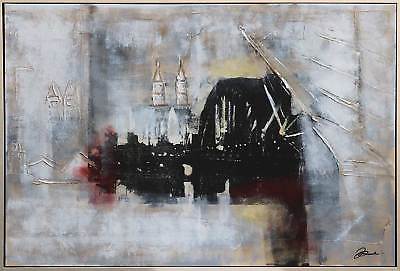 400x271 Huge Oil Painting, Collage, Cologne On The Rhine, Painting - Huge Oil Painting