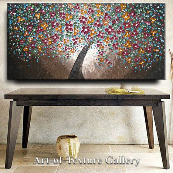 570x570 Huge Oil Impasto Painting Original Abstract Texture Modern Aqua - Huge Oil Painting