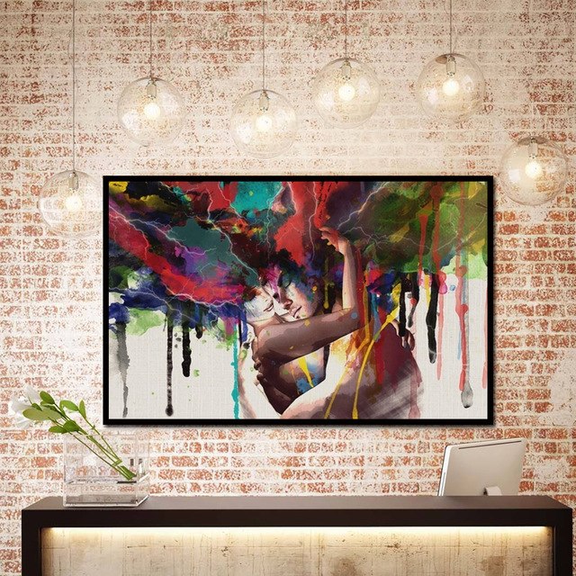 640x640 Modern Abstract Huge Wall Decor Unframed Oil Painting Lovers - Huge Painting